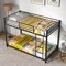 Twin Over Twin Metal Bunk Bed, Low Profile, Safe, No Box-Spring